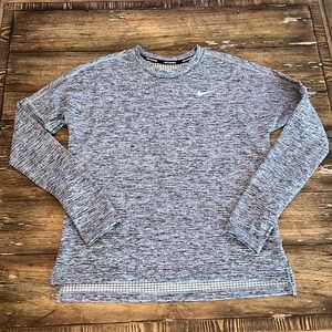 Nike Grey L/S Fleece Lined Running Shirt